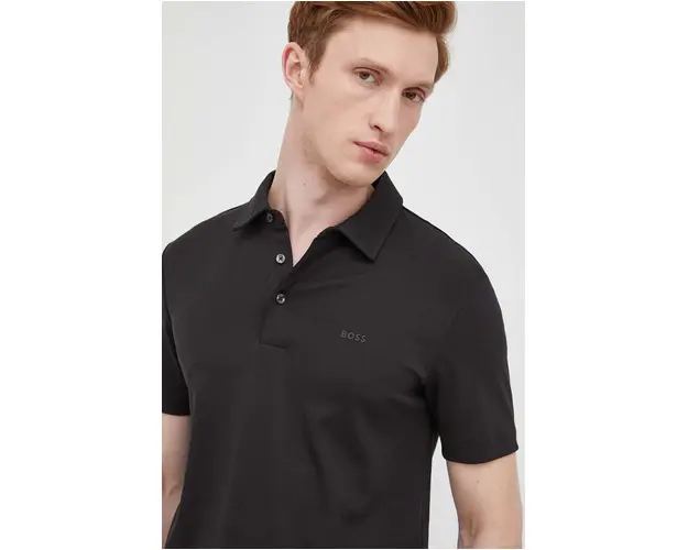 BOSS polo de bumbac culoarea negru, uni 50471335