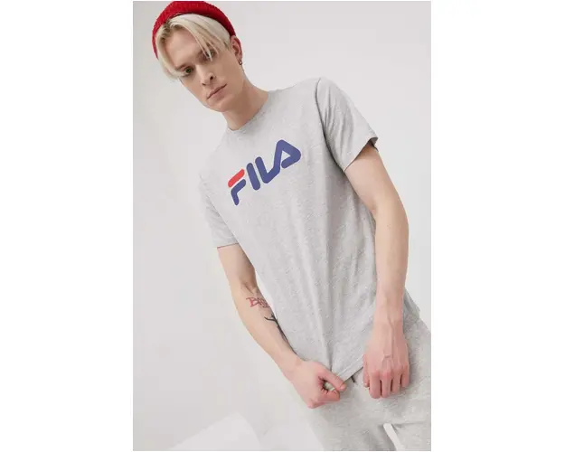 Fila tricou din bumbac culoarea gri, cu imprimeu