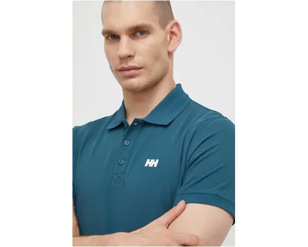 Helly Hansen tricou polo barbati, culoarea verde, cu imprimeu