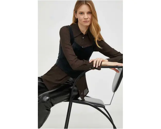 Levi's top din bumbac femei, culoarea negru