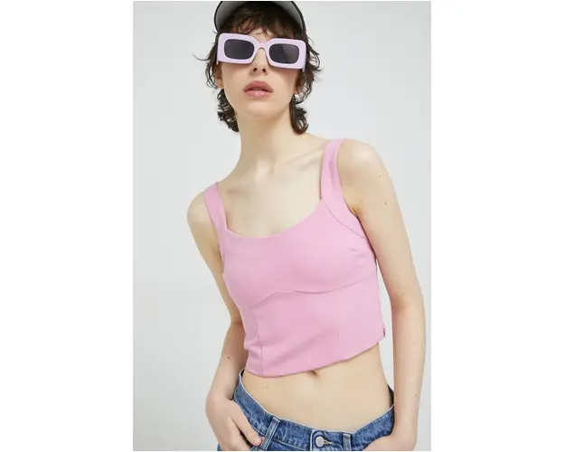 Abercrombie & Fitch top femei, culoarea roz