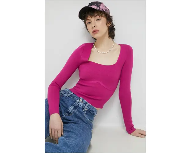 Abercrombie & Fitch pulover culoarea roz