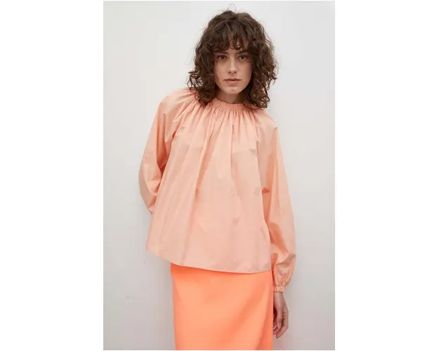 Drykorn bluza din bumbac femei, culoarea portocaliu, neted