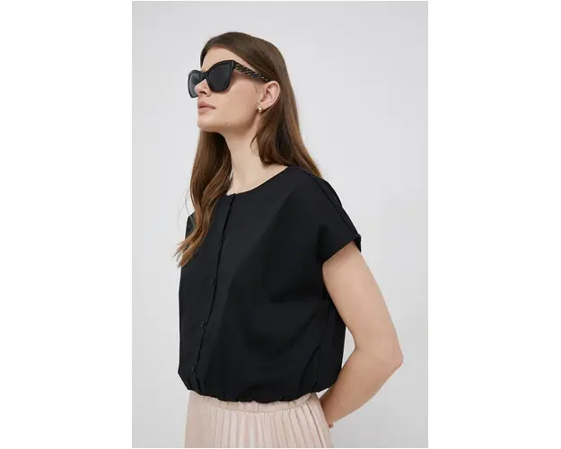 Dkny bluza femei, culoarea negru, neted