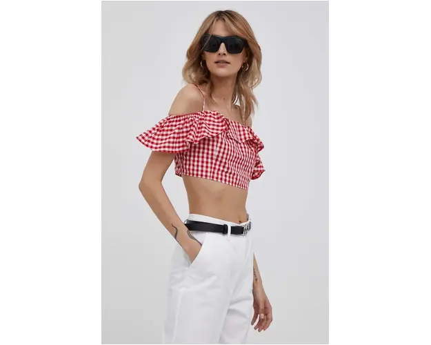 United Colors of Benetton top din amestec de in culoarea rosu, modelator