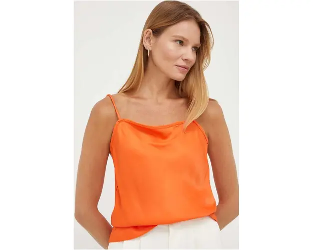 Herskind bluza femei, culoarea portocaliu, neted