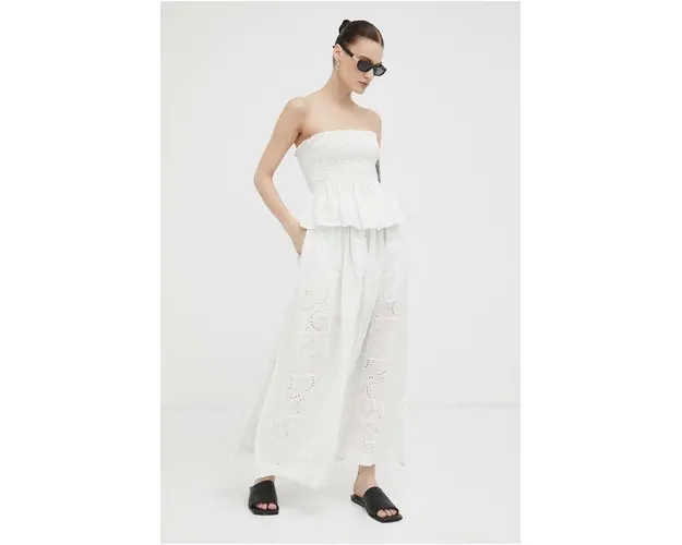 Herskind top din bumbac culoarea alb