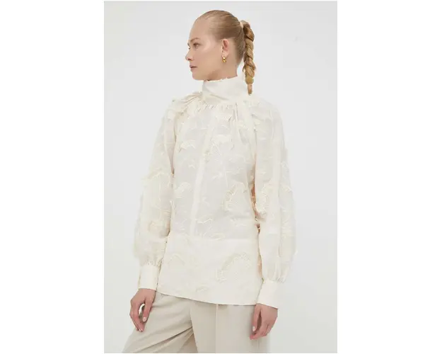 Day Birger et Mikkelsen bluza femei, culoarea bej, cu imprimeu