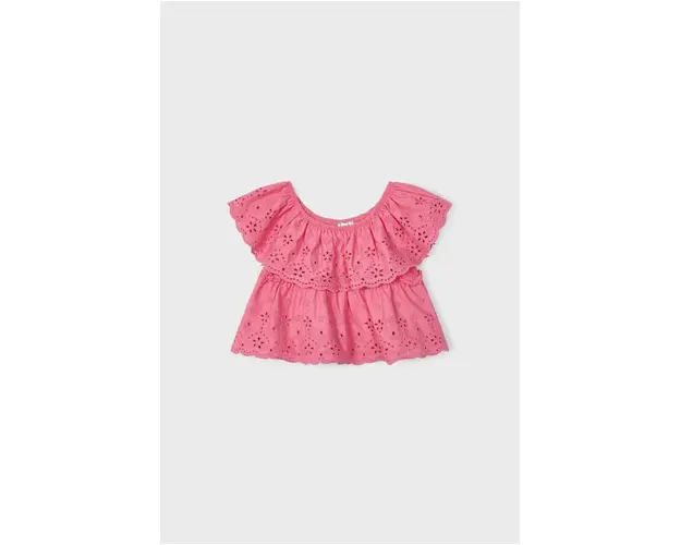 Mayoral bluza de bumbac pentru copii culoarea roz, neted