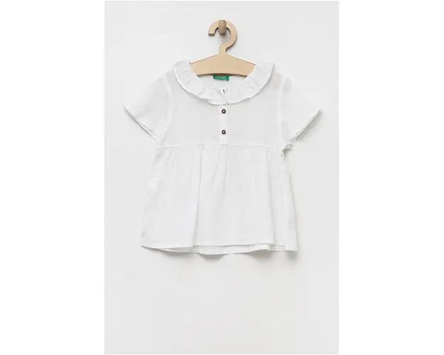 United Colors of Benetton bluza de in pentru copii culoarea alb, neted