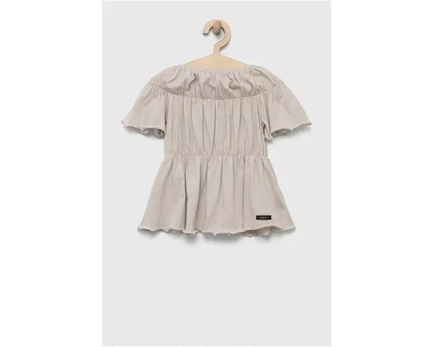 Sisley bluza din bumbac culoarea gri, neted