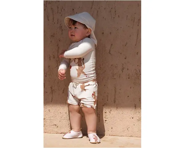 Konges Sløjd longsleeve de baie pentru copii culoarea bej