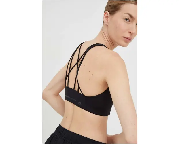 Adidas Performance sutien sport CoreFlow culoarea negru, neted