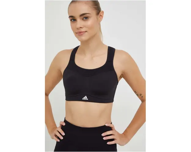 Adidas Performance sutien sport culoarea negru, neted
