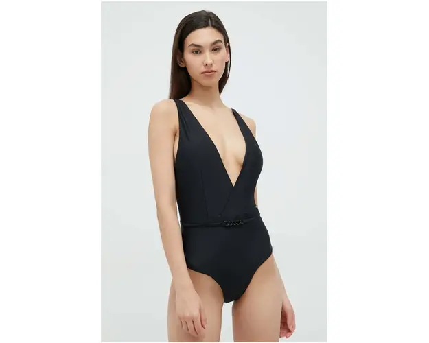 Karl Lagerfeld costum de baie culoarea negru, cupa moale