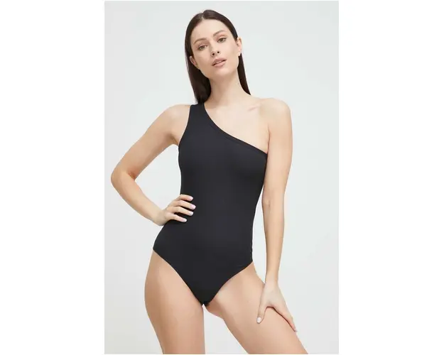 Spanx body modelator Suit Yourself Ribbed One Shoulder culoarea negru, neted