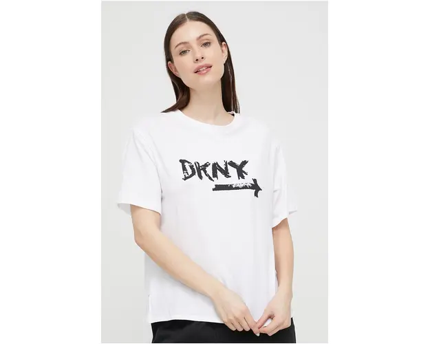 Dkny tricou de pijama culoarea alb