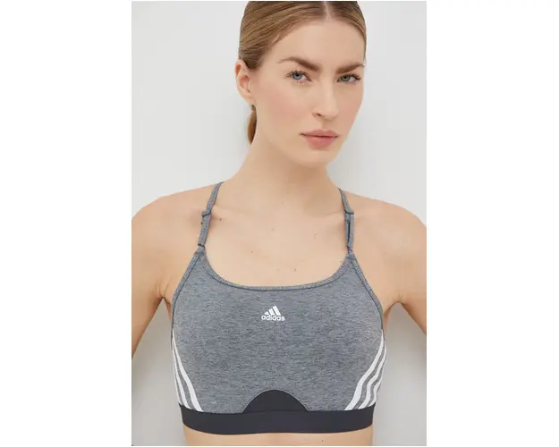 Adidas Performance sutien sport Aeroreact culoarea gri