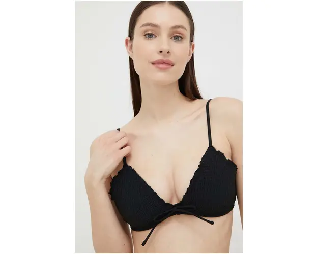 Hollister Co. sutien de baie culoarea negru, cupa usor rigidizata