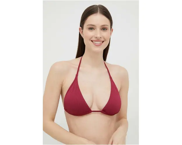 Hollister Co. sutien de baie culoarea bordo, cupa usor rigidizata