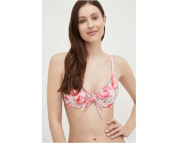 Hollister Co. sutien de baie culoarea roz, cupa usor rigidizata