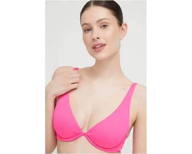 Hollister Co. sutien de baie culoarea roz, cupa moale