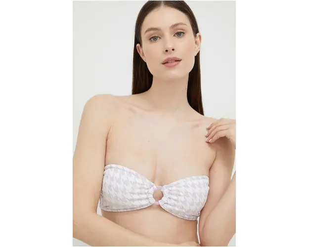 Roxy sutien de baie culoarea violet, cupa usor rigidizata