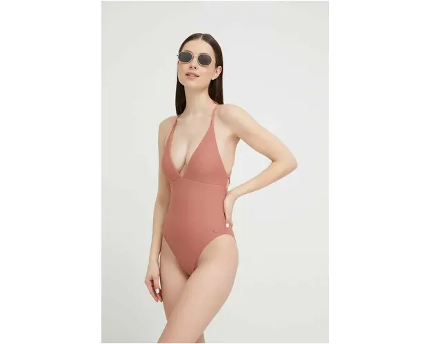 Roxy costum de baie dintr-o bucata culoarea maro, cupa usor rigidizata