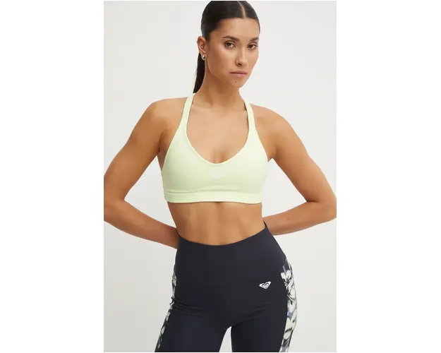 Roxy sutien sport Heart Into It culoarea verde, neted