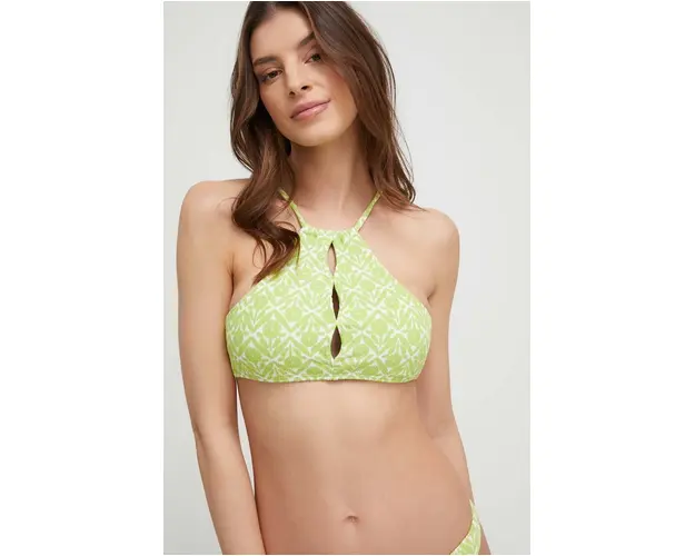 Billabong sutien de baie culoarea verde, cupa usor rigidizata