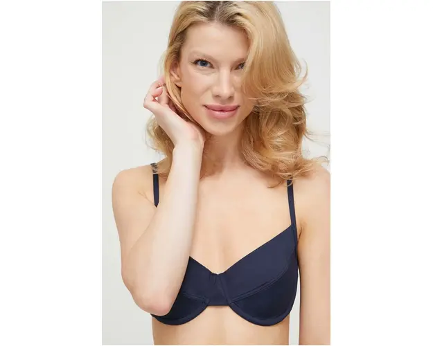 MICHAEL Michael Kors sutien de baie culoarea albastru marin, cupa moale