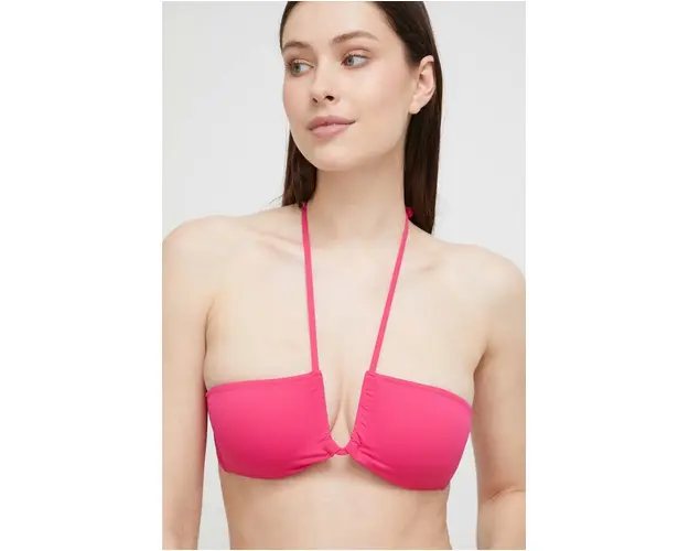 United Colors of Benetton sutien de baie culoarea roz, cupa moale