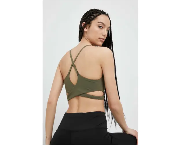 adidas Performance sutien yoga culoarea verde, neted