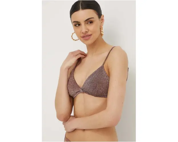 Samsoe Samsoe sutien de baie culoarea maro, cupa moale