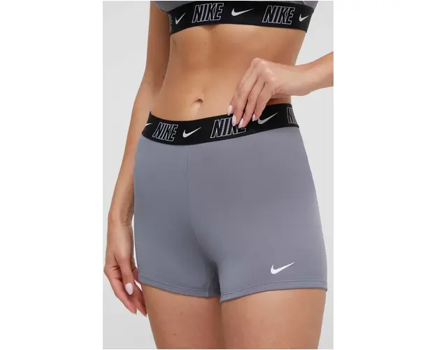 Nike pantaloni scurti de baie Logo Tape culoarea gri