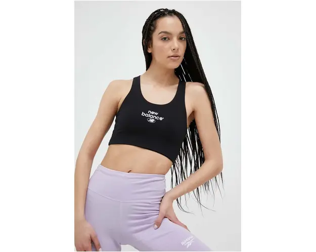 New Balance sutien sport Essentials Reimagined culoarea negru WB31500BK-0BK