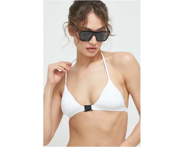 Trussardi sutien de baie culoarea alb, cupa usor rigidizata