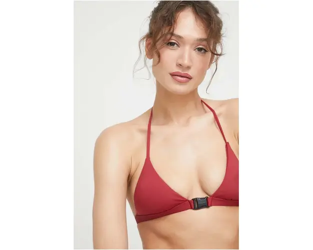 Trussardi sutien de baie culoarea bordo, cupa usor rigidizata