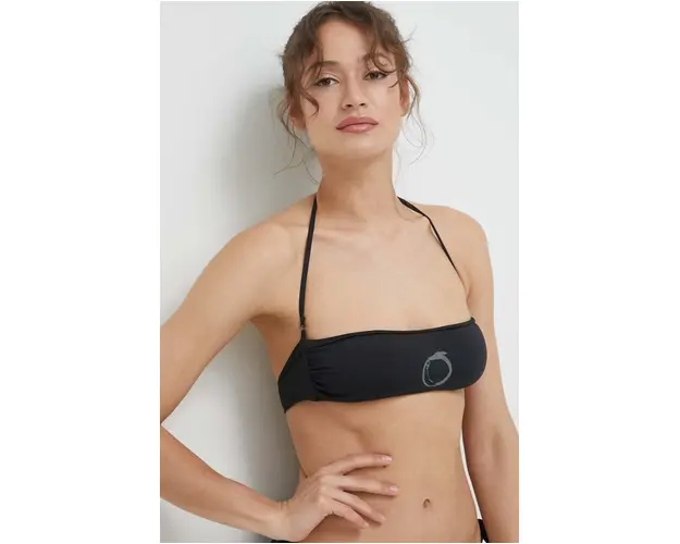 Trussardi sutien de baie culoarea negru, cupa usor rigidizata