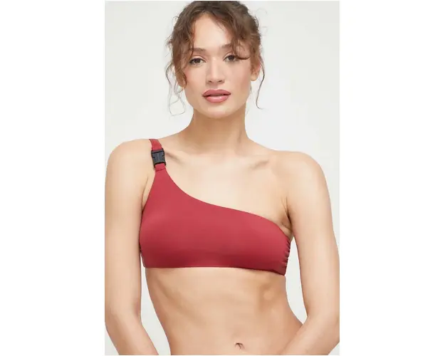 Trussardi sutien de baie culoarea bordo, cupa usor rigidizata