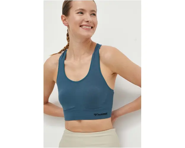 Hummel sutien sport Tif culoarea turcoaz, neted
