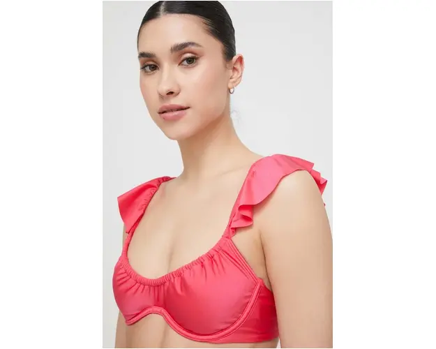 Abercrombie & Fitch sutien de baie culoarea roz, cupa moale