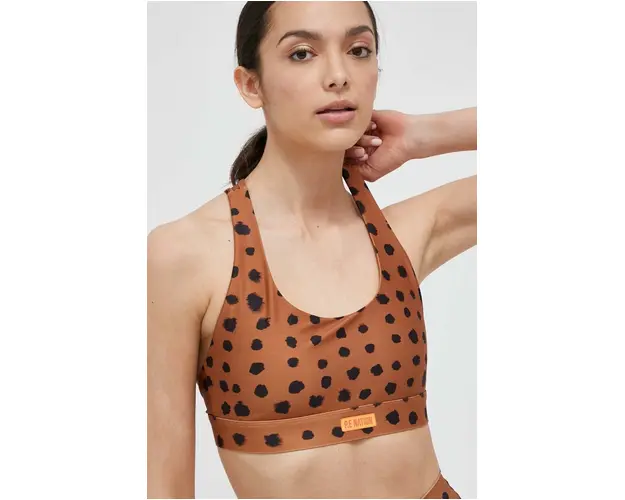 P.E Nation sutien sport Monterosa culoarea maro, modelator