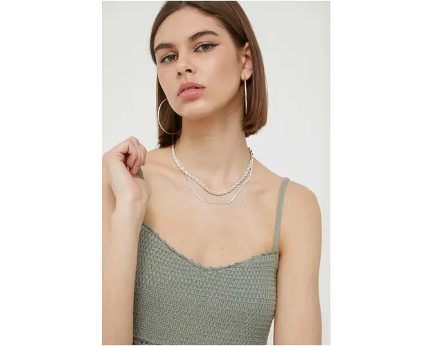 Abercrombie & Fitch top din bumbac culoarea verde