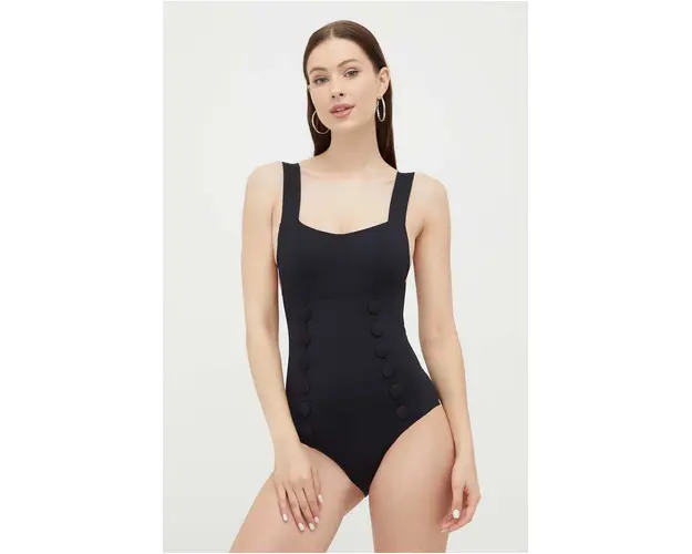 MAIO Paris costum de baie dintr-o bucata culoarea negru, cupa moale