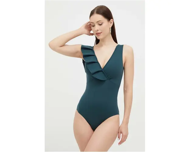 MAIO Paris costum de baie dintr-o bucata culoarea verde, cupa moale