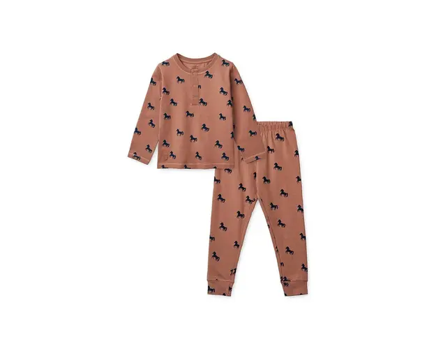 Liewood pijamale de bumbac pentru copii culoarea roz, modelator