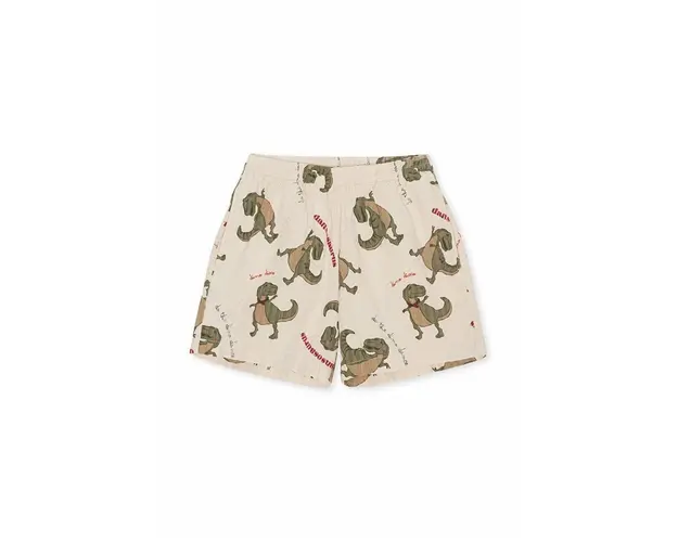 Konges Sløjd pantaloni scurti de pijama copii culoarea bej, modelator