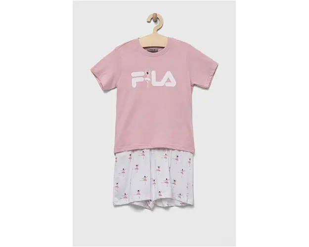 Fila pijamale de bumbac pentru copii culoarea alb, modelator