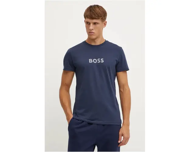 BOSS tricou de plaja din bumbac cu imprimeu